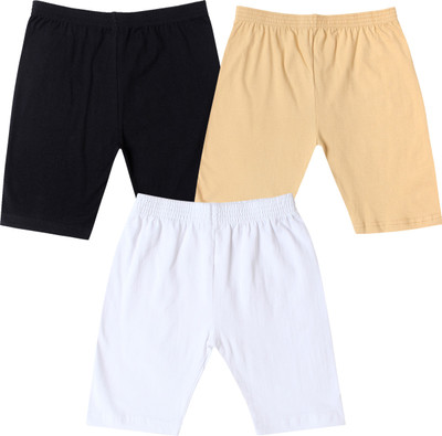 MYO Short For Boys & Girls Casual Solid Cotton Lycra(Multicolor, Pack of 3)