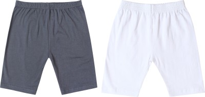 MYO Short For Boys & Girls Casual Solid Cotton Lycra(Grey, Pack of 2)