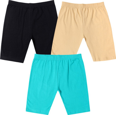 MYO Short For Boys & Girls Casual Solid Cotton Lycra(Multicolor, Pack of 3)