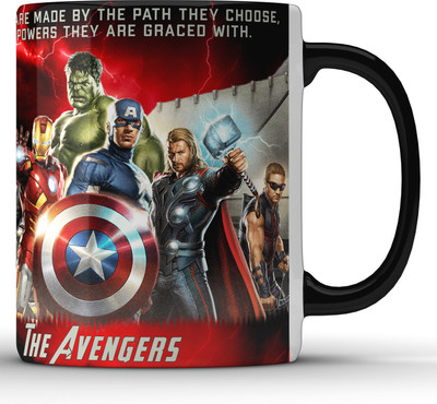 Unbounded Company The Avengers - How Heroes Are Made Quote Black Edition Ceramic Coffee Mug(325 ml)