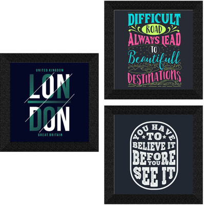 saf Digital Reprint 9.5 inch x 9.5 inch Painting(With Frame, Pack of 3)