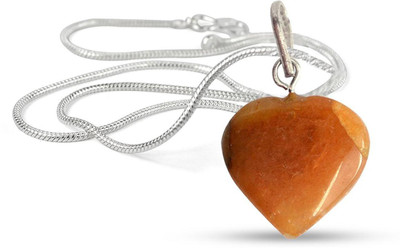 REIKI CRYSTAL PRODUCTS Red Aventurine Heart Shape Crystal Stone Pendant/Locket With Chain For Unisex Crystal Stone Pendant