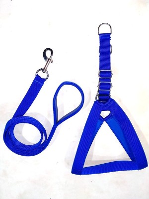 Smart Doggie Combo of Adjustable Nylon Dog Harness and Leash for Heavy Dog Harness & Leash(Extra Large, Blue)