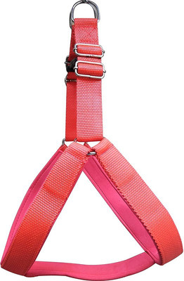 Smart Doggie Adjustable Nylon Choke and Pulling Free Dog Harness for Large Dog Training Harness(Large, Red)