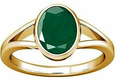 RSPR 11.25 Ratti Natural Emerald Ring For Men Brass Emerald Ring