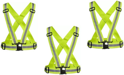 HM EVOTEK High Visibility Protective Safety Reflective Vest Belt Jacket J-11 Safety Jacket(green)