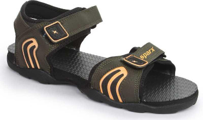 Sparx SS 702 Men Sandals(Olive, Yellow , 8)