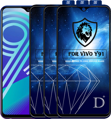 MaxR Edge To Edge Tempered Glass for Vivo Y91(Pack of 3)