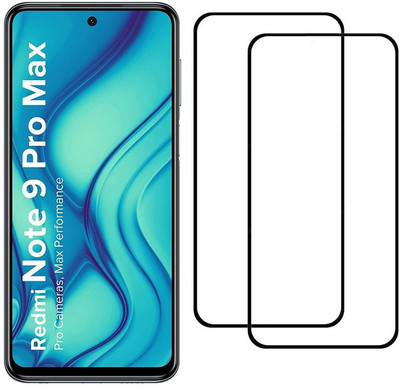 MobiTracs Edge To Edge Tempered Glass for Redmi Note 9 Pro Max | 11D Premium Quality Full Glue 9H Hardness Anti Scratch Full Edge(Pack of 2)