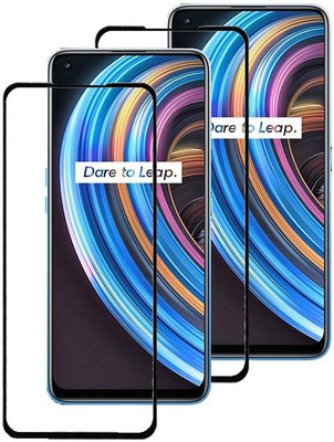 HOBBYTRONICS Edge To Edge Tempered Glass for REALME 8 PRO(Pack of 2)