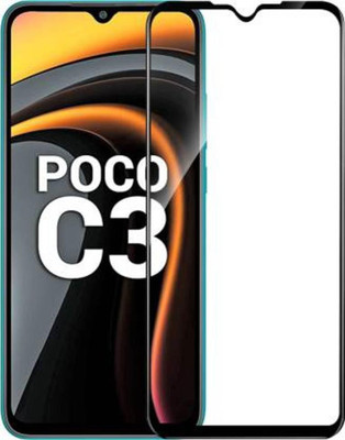 EASYBIZZ Edge To Edge Tempered Glass for Poco C3(Pack of 1)