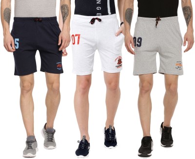 ARDEUR Printed Men Blue, White, Grey Basic Shorts, Gym Shorts, Gym Shorts, Night Shorts