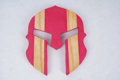 CRIA Wooden Spartan Helmet Decorative Showpiece  -  20 cm(Wood, Red, Brown)