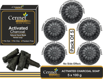 CENNET  Activated Charcoal Soap For Women, Face & Body Soap(5 x 100 g)