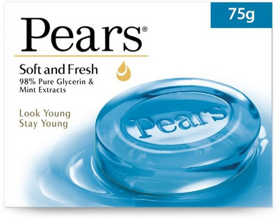 Pears Soft and Fresh Bathing Bar, 75g (Pack Of 4)(4 x 75 g)
