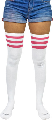 Neska Moda Women Striped Over the Knee, Thigh, Knee High