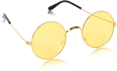 Alchiko Round, Sports Sunglasses(For Men & Women, Yellow)