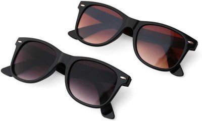 PIRASO Clubmaster Sunglasses(For Men & Women, Black, Brown)