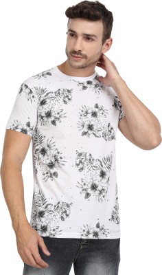 GLOBAL NOMAD Printed Men Round Neck White T-Shirt