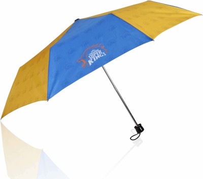 EUME Official CSK 3 Fold Hand Open Small Umbrella(Yellow, Blue)