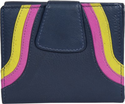 Leatherman Fashion Women Casual, Trendy Blue, Multicolor, Pink, Yellow Genuine Leather Wallet(4 Card Slots)