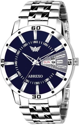 ABREXO Abx1157 Blue Dial Silver Bracelet Day & Date Functioning Watch For Boys Analog Watch  - For Boys