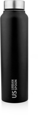 URBAN SPOON Stainless Steel Water Bottle, Refrigerator Water Bottle, Bag Pack Bottle, Office Water Bottle - 920 Ml 1 Pc - Black Matt - Straight 1000 ml Water Bottle(Set of 1, Black)
