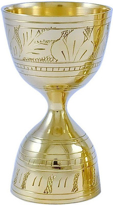 ICY SHOTS Blenders Cocktail Measurer Jigger or Liquor Drinks Measurement 30 ml & 60 ml Dual Side Peg Measure Cup Brass 1 - Piece Bar Set(Brass)