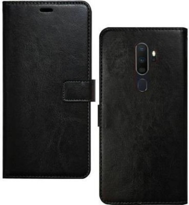 mobies Flip Cover for OPPO A5-2020 / OPPO A9-2020 Flip Wallet Inside Pockets & Inbuilt Stand(Black, Dual Protection, Pack of: 1)