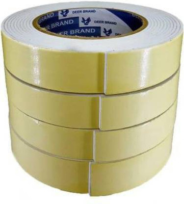 TITIRANGI double sided hand held Dispenser cello tape (Manual)(Yellow, White)