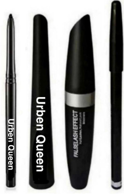 URBEN QUEEN 4 in 1 KAJAL MASCARA EYELINER EYEBROW PENCIL (4 Items in the set)(4 Items in the set)