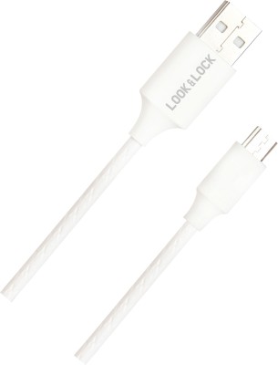 look & lock Micro USB Cable 1 m Micro USB 4 Amp Fast Charging Data and Sync Cable Extra Tough Quick output 5v(Compatible with Mobile, Gaming Console, Camera, Tablet, White, One Cable)