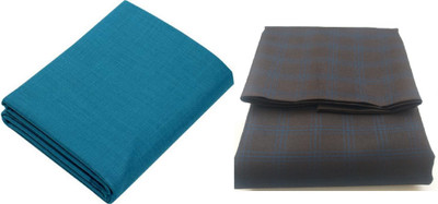 Pri & Su CottLinns Cotton Blend Solid, Self Design Shirt & Trouser Fabric