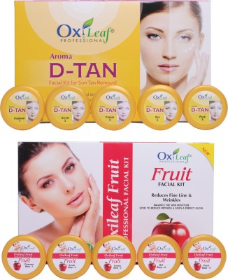 Oxileaf Professional Aroma D-Tan Sun-Tan Removal & Fruit Facial Kit Combo(5 x 280 g)