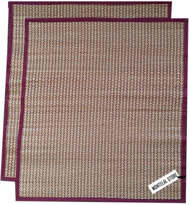 Montelal Store Cotton Prayer Mat(Maroon, Beige, Medium, Pack of 2)