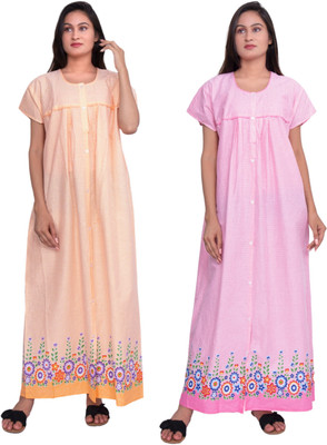 femimode Women Maternity/Nursing Nighty(Multicolor)