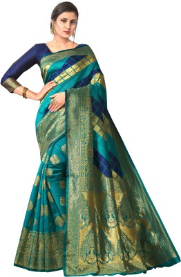 Divyacreation09 Printed Bollywood Jacquard Saree(Green)