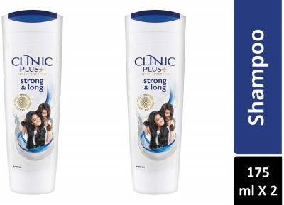 Clinic Plus HEALTH SHAMPOO FOR STRONG AND LONG HAIR WITH MILK PROTEIN AND MULTI VITAMIN (175 ml X 2N)(350 ml)