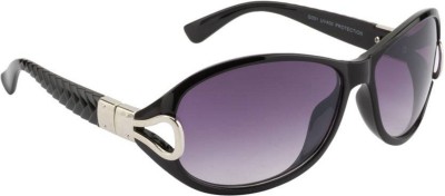 Irayz Wrap-around, Butterfly, Over-sized, Oval Sunglasses(For Women, Violet)