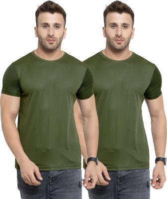 UDI n ADI Solid Men Round Neck Green T-Shirt