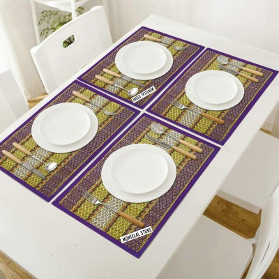 Montelal Store Rectangular Pack of 5 Table Placemat(Multicolor, River Grass)