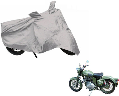 Flipkart SmartBuy Two Wheeler Cover for Royal Enfield(Battle, Silver)