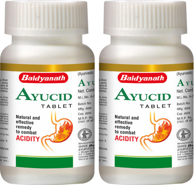 Baidyanath Ayucid Tablets- Natural and Effective remedy to combat Acidity and Bloating | Helps in Indigestion, Stomach discomfort, Loss of Appetite and other Digestive Problems | 60 Tablets(Pack of 2, 120 Tablets)