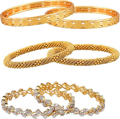 ZENEME Alloy Bangle Set(Pack of 6)
