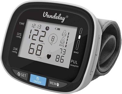 Vandelay Blood Pressure Monitor - WRIST - Fully automatic - One Touch to Use. Blood Pressure Monitor - WRIST - Fully automatic - One Touch to Use. Bp Monitor(Grey, Black)