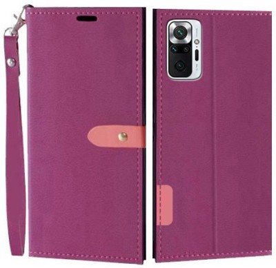 Krofty Flip Cover for Redmi Note 10 Pro, Redmi Note 10 Pro Max(Pink, Cases with Holder, Pack of: 1)