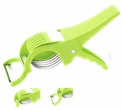 om shiv art Vegetable Cutter Peeler Green (Color May Vary) Multi 5 Laser Blade Vegetable and Fruits Cutter/Chopper Multi-Colour Vegetable Chopper(VEG CUTTER)