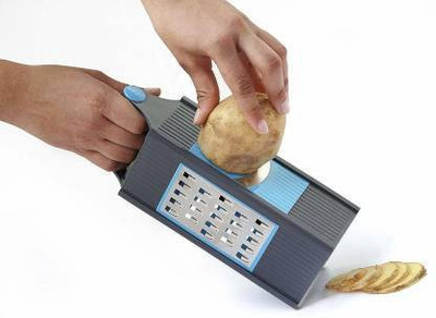 OYSTIO 4 in 1 Stainless Steel Manual Boxed Slicer with Peeler Vegetables Slicer Potato Chips Making Machine Cheese Grater Vegetable & Fruit Grater & Slicer (1 X 4 IN 1 SLICER) Vegetable & Fruit Grater & Slicer(1)