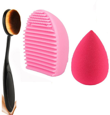 MYEONG MAKEUP SOFT BRUSH & MAKEUP BLENDER & brush cleaner(3 Items in the set)