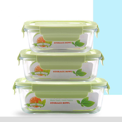 SKD STORE Glass Fridge Container  - 1000 ml(Pack of 3, Clear)